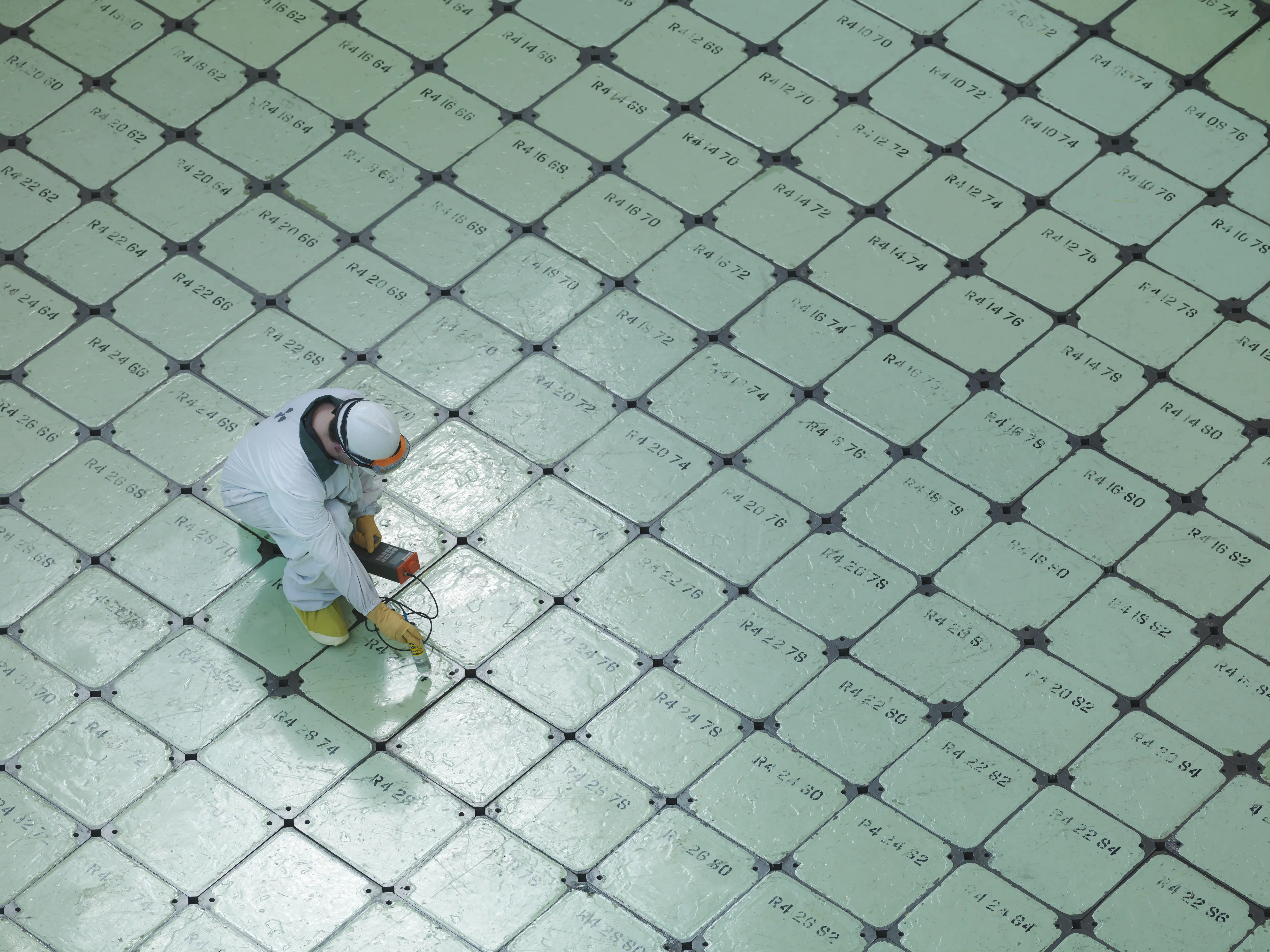 Worker testing material