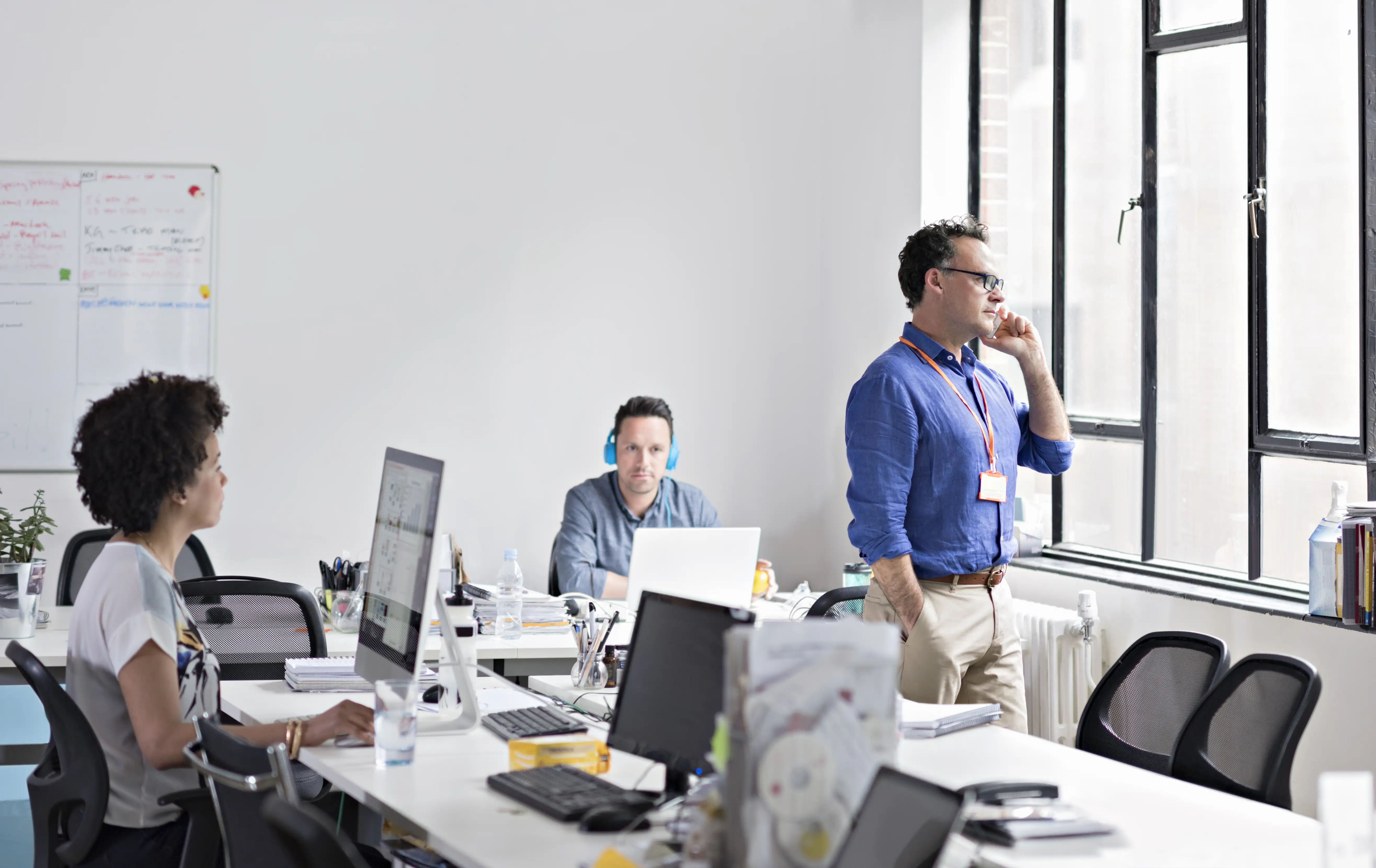 a group in the office working