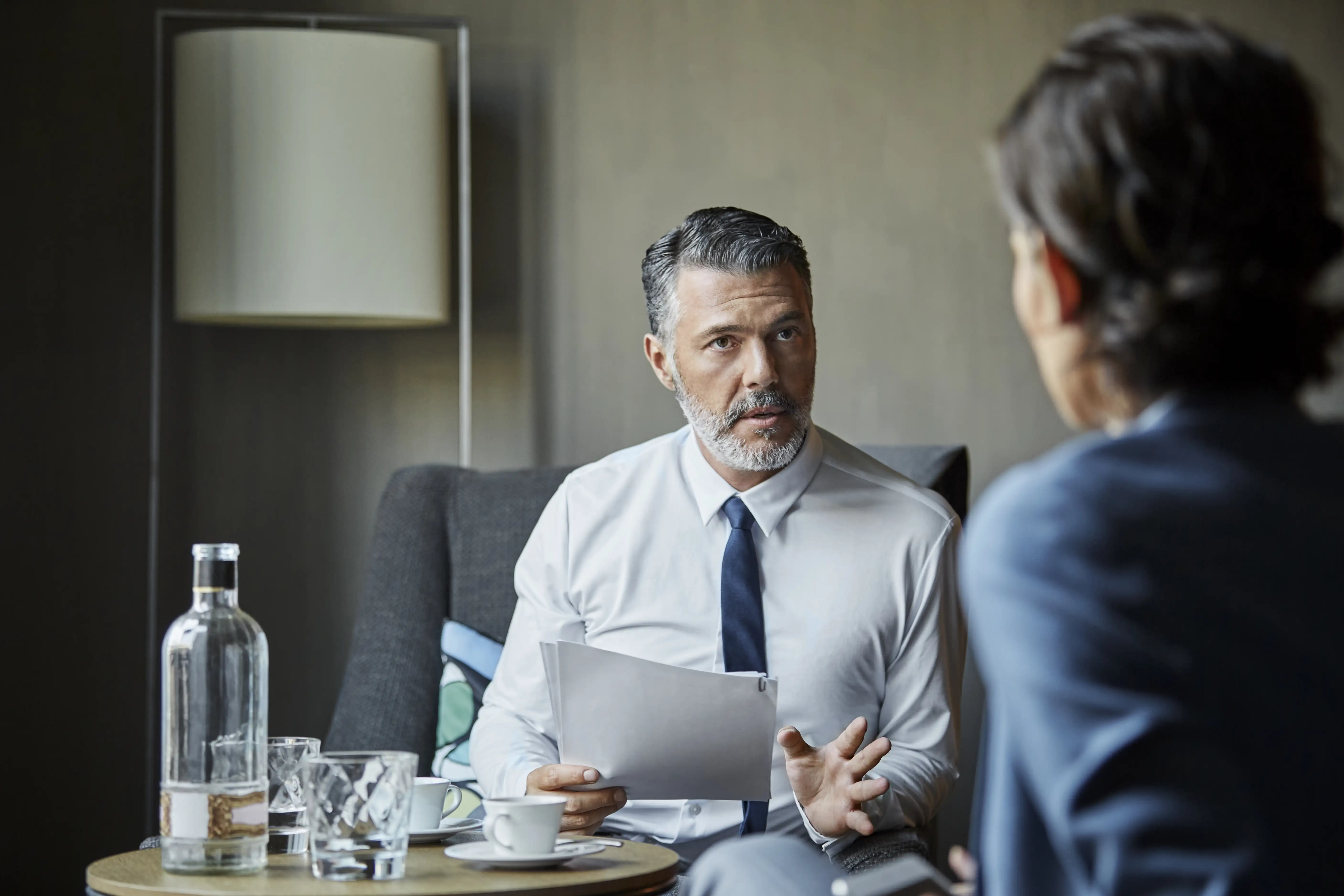 two people in a meeting